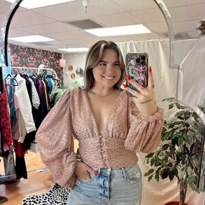 For Love and Lemons Elegant Pink Women's Top